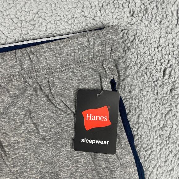 Hanes Men's 3XL Grey Blue 2-Pack Cotton Knit Shorts Waistband & Pockets - Picture 3 of 13